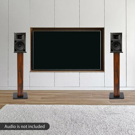2pcs 34" Bookshelf Speaker Stands Surround Sound Home Theater Holder Support w/ Non-slip Pads