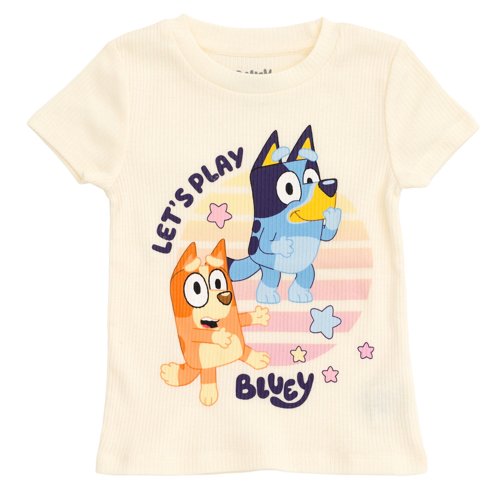 Bluey Bingo Fleece Drop Shoulder Zip Up Hoodie, Ribbed T-Shirt and Pants 3 Piece Outfit Set Toddler to Big Kid