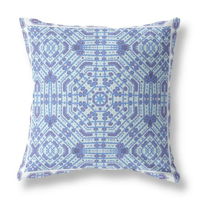 HomeRoots 415021 28 Po Cyan et Bleu Geostar Coussin d'Intérieur et d'Extérieur & 44; Bleu Clair