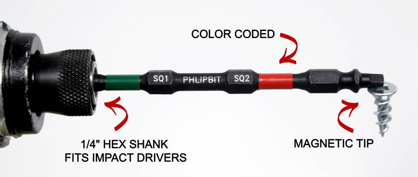 PHLiPBiT ORiGiNAL - PH2+PH3, 6 INCH, 5pk. Double End+Double Duty, 1/4" Hex IMPACT BiT, USA-IRPB6PH2PH3-5 (Blue/Black Drives #8/10/12/14-1/4" Phillips Screw) "ULT" MULTi S/Driver Compatible