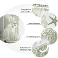 thumbnail image 6 of Shower Curtain Sage Green Coral Shower Curtains for Bathroom Decor Seashell Starfish Marine Life Shower Curtain Sets with Hooks Waterproof Fabric Bath Curtain Extra Long 72" X 84", 6 of 6