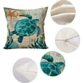 thumbnail image 3 of 4 Pack Beach Throw Pillow Covers Decorative Ocean Coastal Theme Pillow Cases, 18 X 18 Inch Pillow Cover Mediterranean Nautical Theme, Soft Outdoor Sofa Patio Cushion Porch Home Decoration, 3 of 7