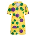 thumbnail image 5 of Feancey 2 Piece Lounge Set Women Mardi Gras Pjs Shorts Set Novelty Mask Print Sleepwear Loungewear Soft Short Sleeve Button Down Pajamas Sets Todays Birthday Gifts Multicolor M, 5 of 5