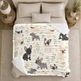thumbnail image 5 of Whimsical French Bulldog Botanical Pattern, Playful Botanical Garden Scene, Warm Flannel Blanket for Living Room and Bedroom, Dog Lovers Christmas Gift, Festive Home Decor, 5 of 9