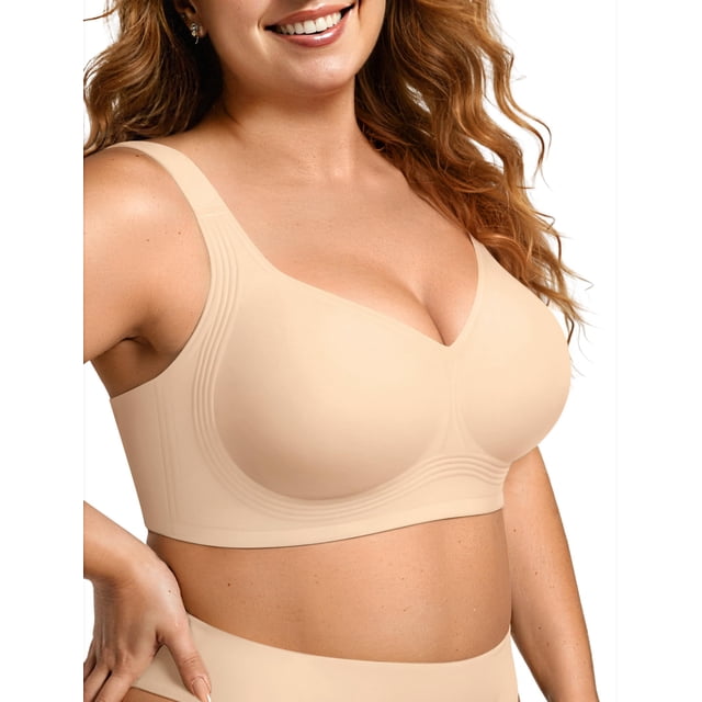 Sujetador inalámbrico de gelatina Bra OEAK para mujer, talla grande, cobertura total