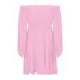 thumbnail image 6 of IWRICH Women's Long Sleeve Romper off Shoulder Ruffle Dress with Shorts Flowy Dresses Pink XXL, 6 of 9