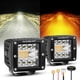 thumbnail image 1 of Luces LED cúbicas Auxbeam de 3 pulgadas y 72 W, doble color ámbar y blanco, 1 of 5