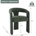 thumbnail image 2 of LUCKHAO Dining Chairs Set of 2,  Upholstered Barrel Kitchen Chair with Round Back & Arm, Multipurpose Comfy Accent Armchair for Dining Room Living Room, 2 of 8