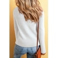 thumbnail image 2 of Women's White Lightweight Ribbed Knit Button Front V Neck Cardigan for Casual Fall Days - [ZhiHiMeRi] | 2XL, 2 of 12
