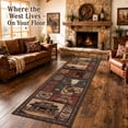 thumbnail image 5 of CHAKME 2'x6' Western Cowboy Area Rug Rustic Southwestern Cabin Lodge Decor Machine Washable Non-Slip Low Pile Floor Mat Vintage Cactus Bull Skull Saloon Design Carpet for Living Room Bedroom, 5 of 5