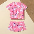 thumbnail image 2 of GYRATEDREAM Girls Two Pieces Swimsuit 2-6Y Toddler Float Rash Guard Bikini Skirt Bathing Suit, 2 of 7