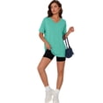 thumbnail image 4 of Fantaslook Casual Women T Shirts Short Sleeve Summer Tops Loose Fit V Neck Shirts Basic Tees Gym Workout Clothes, 4 of 9