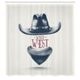 thumbnail image 3 of Ambesonne Americana Shower Curtain, Wild West Cowboy Hat, 69"Wx84"L, Coconut Petrol Blue, 3 of 5