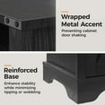 thumbnail image 4 of Heynemo Farmhouse Nightstand Set of 2 with Charging Station, Wooden Rustic End Table, for Bedroom, Living Room, Black, 4 of 9