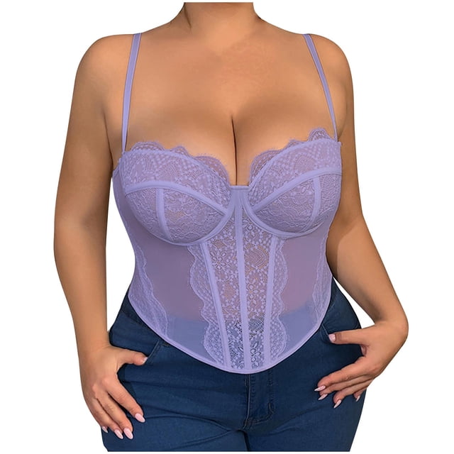 WRKEKC Womens Tank Tops Plus Size Solid Color Shapewear Lace Slimming V-Neck Strap Camisole