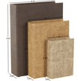 thumbnail image 3 of DecMode Faux Book Storage Multi Colored Faux Leather Decorative Box, 3 Count, 3 of 9