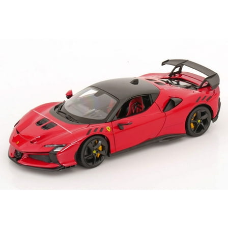 Ferrari SF90 XX Stradale Red with Black Top "Race   Play" Series 1/18 Diecast Model Car by Bburago