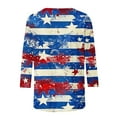 thumbnail image 5 of Dagegui Under $5 4th of July Shirt for Women Plus Size 3/4 Sleeve Tops American Flag Patriotic T Shirts Summer Casual Holiday Tops Stars Stripes Graphic Tees Parade T-Shirt, 5 of 5