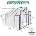 thumbnail image 3 of 8x8FT Greenhouse with Quick Setup Structure&Roof Vent, Polycarbonate Greenhouse, Aluminum Large Walk-in Greenhouse for Garden Outdoor Backyard, 3 of 8