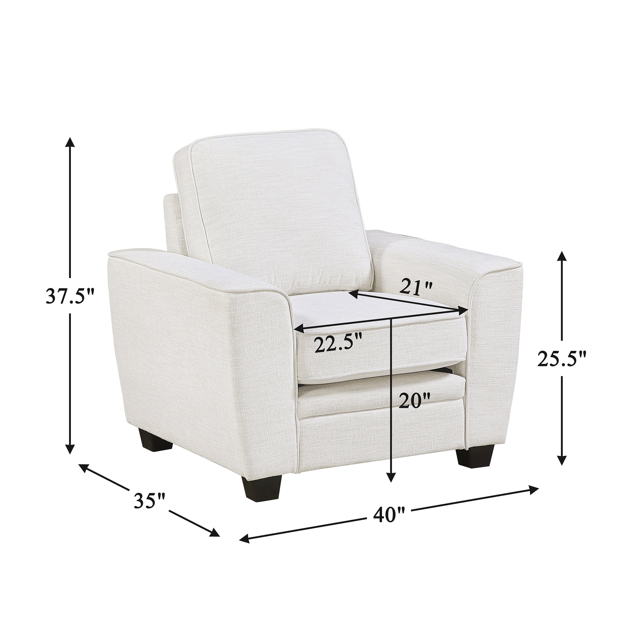 OakvillePark Harpshire Contemporary Chenille Living Room Chair, Beige
