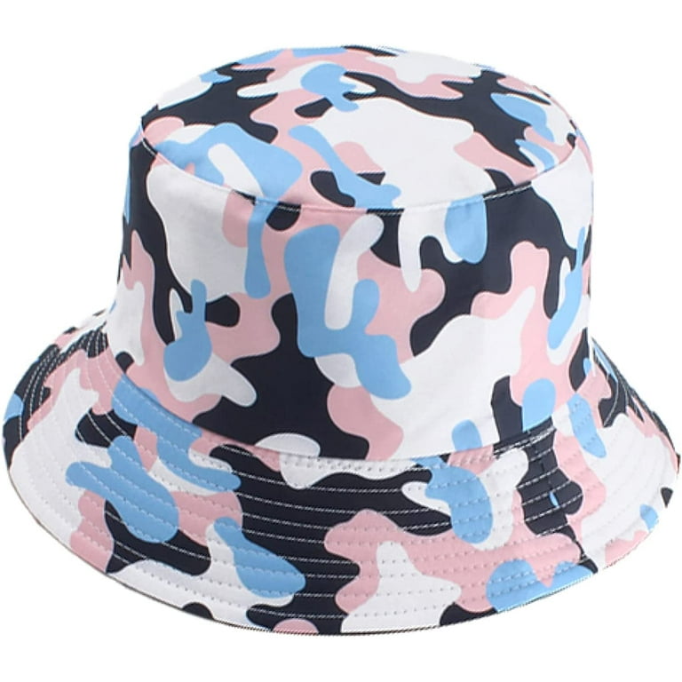 CoCopeaunts Camo Bucket Hat for Women Fashion Street Double Side