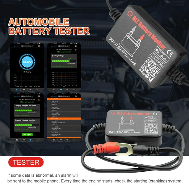 Monitor De Batería De Coche Herramienta de diagnóstico de batería BM2 Dispositivo de monitor de batería 12V BLE para teléfono IOS Android