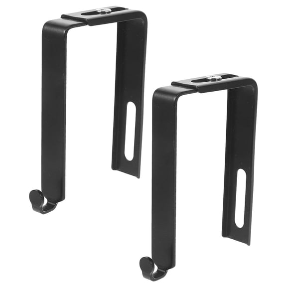 TABLZONE 2-Pack Adjustable Black Metal Cubicle Hangers, Universal Partition Hooks for Home Storage and Organization