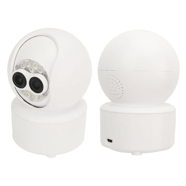 Cámara De Seguridad De Doble Lente, Visión Nocturna HD Wifi Cámara Doméstica 1080p ABS Grabación En Bucle De Disparo Panorámico Para Exteriores