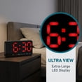 thumbnail image 3 of REGALWOVEN Digital Dual Alarm Clock, Big Numbers Display Dimmable Wall Clocks, Temperature, Day of Week, DST Desk Alarms Red 8.3"L x 1.2"W x 4.3"H, 3 of 7