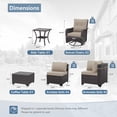 thumbnail image 2 of Kullavik 12 Pieces Patio Furniture Set, Rattan Wicker Sofa Set, Outdoor Conversation Sets w/Swivel Rocking Chairs Patio Sectional Sofa w/4 Inch Cushion, Sand, 2 of 6