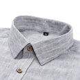 thumbnail image 7 of LODIENY Men's Stretch Wrinkle Free Dress Shirt Long Sleeve Collared Button Down Shirts Regular Fit Wedding Work Blouses Gray XXL, 7 of 7