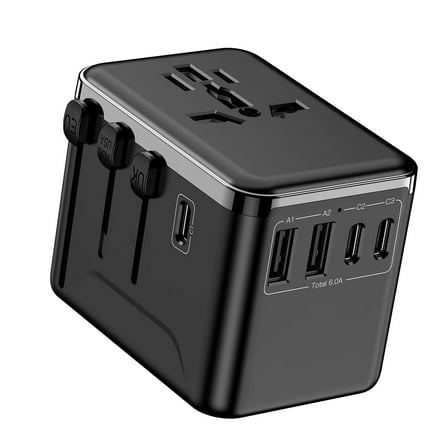 Universal Travel Adapter International Power Adapter with 6A 3 USB C and 2 USB Ports