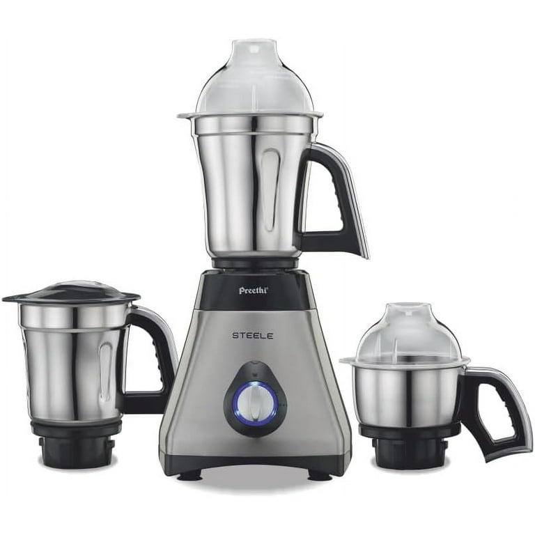 【2025.2月購入】インド製Preethi Steele ミキサー 3容器付き Preethi Steele 3-Jar Mixer Grinder, 550-Watt, Silver - Walmart.com