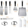 thumbnail image 2 of Griddle Accessories Kit for Blackstone, Camp Chef, Weber and Other Flat Top Grill, 10 Pieces BBQ Accessories, Includes Spatula Set, Wide Scooper, Squeeze Bottle & Egg Ring, 2 of 7