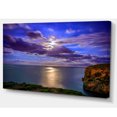 thumbnail image 2 of Moon Reflecting in Blue Sea - Modern Seascape Canvas Artwork, 2 of 3