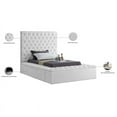 thumbnail image 5 of Meridian Furniture Bliss Solid Wood Tufted Velvet Twin Bed in White, 5 of 8