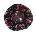 thumbnail image 3 of Gorro de satén para cabello rizado con estampado floral, banda elástica, gorro nocturno antiencrespamiento., 3 of 5