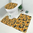 thumbnail image 2 of Black Polka Dot Sunflower Pattern Bathroom Rugs Sets 3 Piece,Toilet Cover Set,Absorbent Non Slip Bathroom Mats Sets with U-Shaped Contour Rug Toilet Rug Set, 2 of 5
