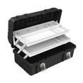 thumbnail image 4 of Caja de herramientas plegable de 3 capas, caja de aparejos de pesca, maletín de transporte doméstico versátil, estuche de almacenamiento de piezas de 49 cm x 275 cm x 22 cm, 4 of 8