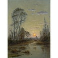 thumbnail image 2 of Per Ekström 14x18 Black Ornate Wood Framed Double Matted Museum Art Print Titled - Two Cows in an Evening Landscape, 2 of 5