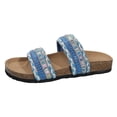 thumbnail image 6 of Modisza Summer Flat Sandals for Women Knitted Strap Comfortable Walking Slides Cork Footbed Beach Vacation Slippers Shoes Blue size 6, 6 of 7