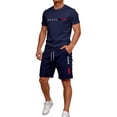 thumbnail image 2 of Dresfit Track Suits Men Crewneck Short Sleeve T Shirts & Shorts Short Sets 2026 Summer Slim Fit Gym Tracksuit Loose Graphic 2 Piece Sets 3XL, 2 of 6