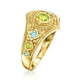 thumbnail image 5 of Ross-Simons 0.30 ct. t.w. Peridot and .24 ct. t.w. Swiss Blue Topaz Milgrain Ring in 18kt Gold Over Sterling, Women's, Adult, 5 of 5