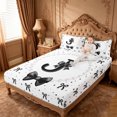 thumbnail image 3 of meiyoeat Lovely Bow Tie Queen Sheets For Bow Girls,Black Initial Letter J Queen Sheet Sets For Kids,4Pcs, 3 of 6