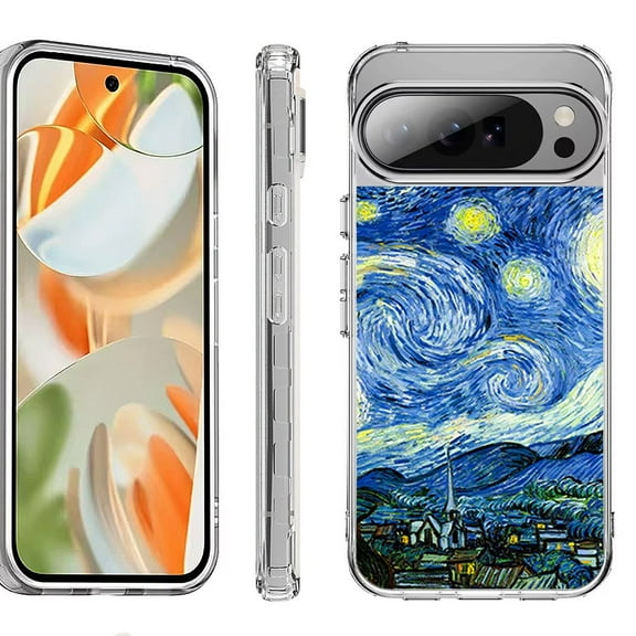 For Google Pixel 10 Pro XL Shockproof Protective Phone Case, by OneToughShield - Starry Night Paris