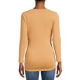 thumbnail image 3 of Oh! Mamma Maternity Women's Ruched V-Neck T-Shirt with Long Sleeves (Women's and Women's Plus), 3 of 6