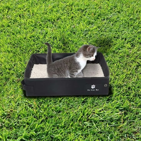 Scoopfree Litter Tray Refills - Portable Pet Litter Tray Carrier,Cat Bedpans Semi Closed Anti-splash Cat Litter Box Pet Supplies,Black