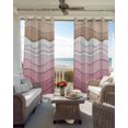 thumbnail image 4 of Pink Ombre Stripe Blackout Curtains, Light Blocking Print Window Curtains, Abstract Summer Beach Coastal Thermal Insulated Window Drapes for Living Room Kitchen Cafe 2 Panels, 84"W x 63"L, 4 of 9
