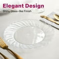 thumbnail image 4 of Aya's Cutlery Kingdom 50 Clear Plastic Plates 9" - Heavy-Duty Round Disposable Plates for Parties, Events, and Weddings - Elegant, Durable Clear Dinner Plates for Serving Food and for Easy Cleanup, 4 of 7