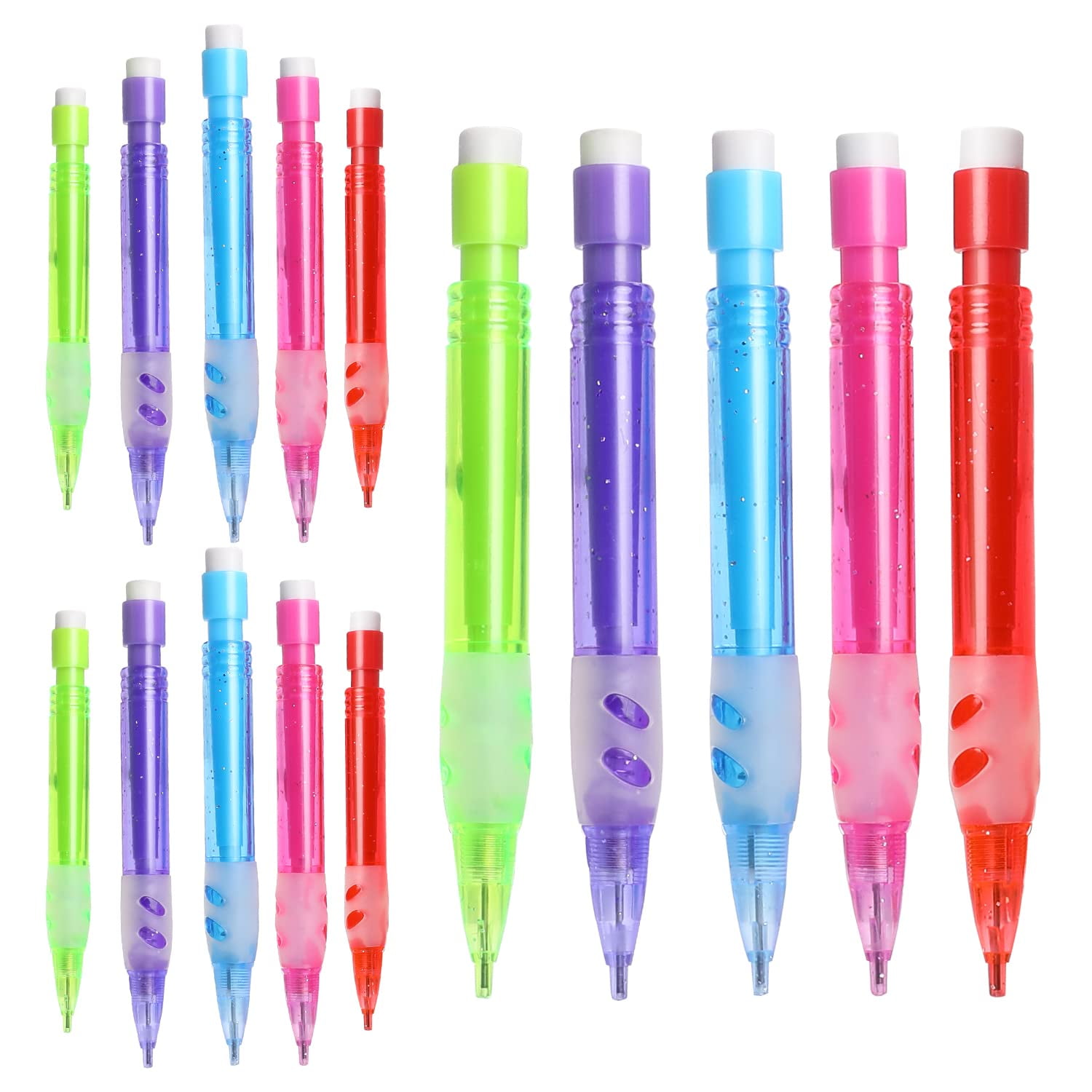 Holzlrgus 15PCS Assorted Mini Mechanical Pencils 0.7 mm Automatic Mechanical Pencils with Mini